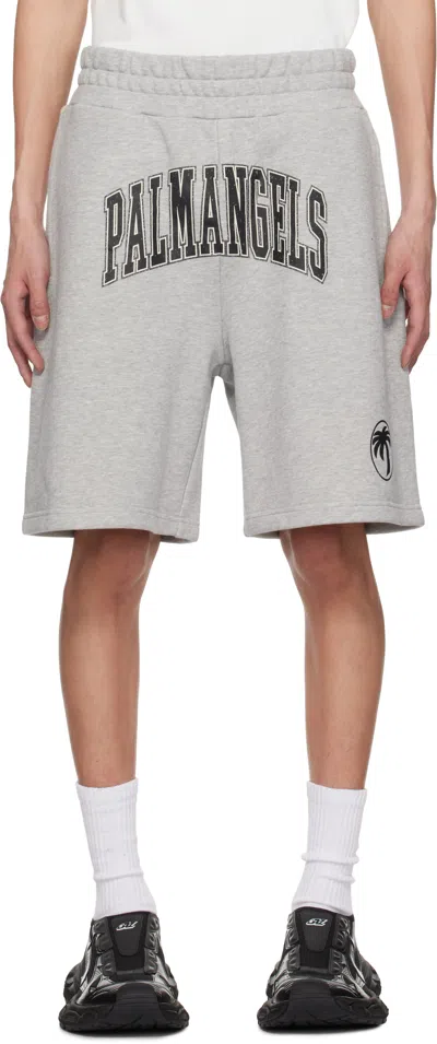 PALM ANGELS GRAY COLLEGE PALM SHORTS