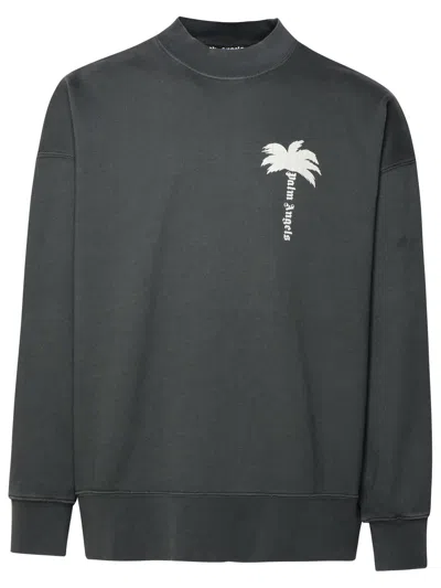 Palm Angels Gray Cotton Sweatshirt In Grey