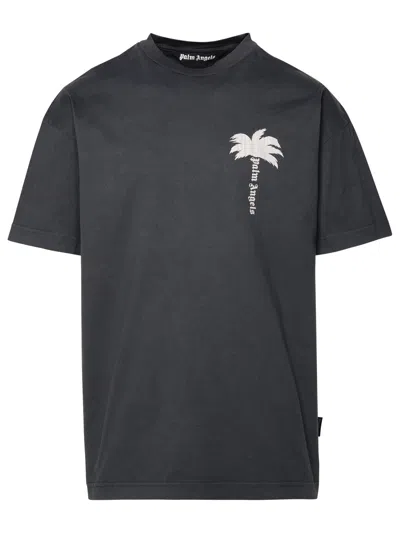 Palm Angels The Palm Gd T-shirt In Dark Grey/off-white