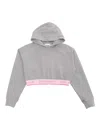 Palm Angels Gray Cropped Sweatshirt In Gray