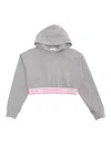 Palm Angels Gray Cropped Sweatshirt In Grey