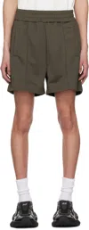 Palm Angels Gray Curved Logo Shorts In Vintage Bl