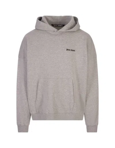 Palm Angels Gray Hoodie With Logo On Chest And Hood In Grey