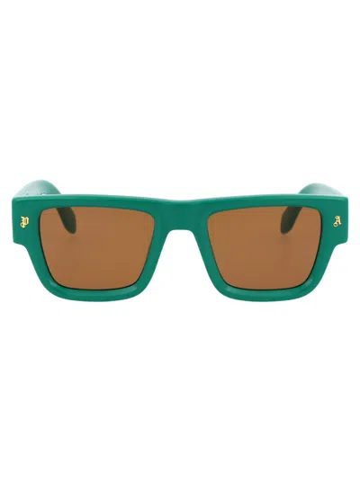 Palm Angels Palisade Square Sunglasses In 5560 Green