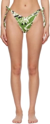 Palm Angels Hibiscus Bikini Bottoms In Green/white