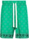 Palm Angels Paisley Print Swim Shorts In Green