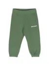 Palm Angels Green Trousers For Babykids With Logo In Green