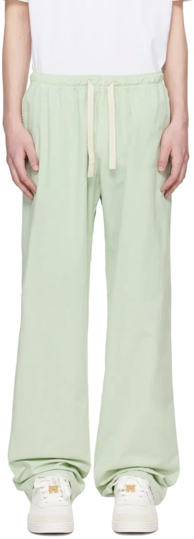 Palm Angels Green Embroidered Sweatpants In Mint Mint