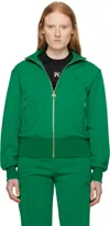 Palm Angels Green Embroidered Track Jacket In Green
