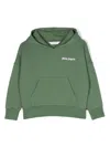 PALM ANGELS GREEN HOODIE WITH LOGO