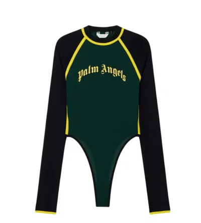 Palm Angels Green Logo Swimwear