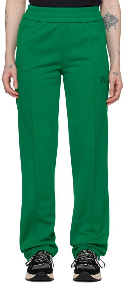 Palm Angels Green Monogram Track Pants