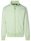 Palm Angels Logo-embroidered Zip-up Sweatshirt In Mint Off