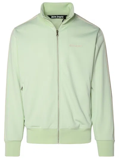 Palm Angels Green Polyester Sporty Sweatshirt In Mint Off