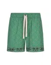 Palm Angels Paisley Print Swim Shorts In Green