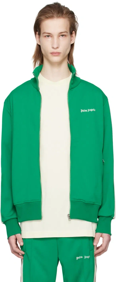 Palm Angels Classic Logo Track Jacket In Green