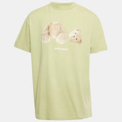 Pre-owned Palm Angels Green Teddy Print Jersey Crewneck T-shirt Xxl
