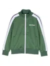 Palm Angels Logo-print Zip-up Track Jacket In Green