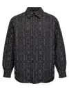 Palm Angels Quilted All Monogram Outerwear With Snap Buttons In Grey