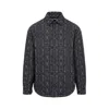 PALM ANGELS GREY ANTHRACITE ALL MONOGRAM QUILTED OVER SHIRT