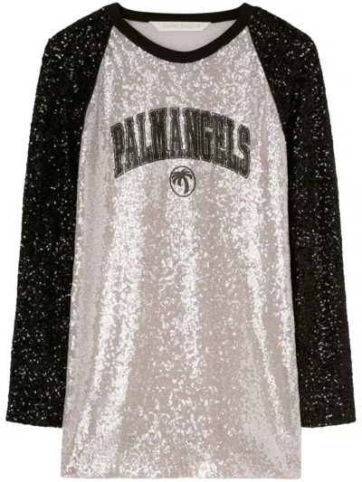 Palm Angels Grey College Palm Mini Dress