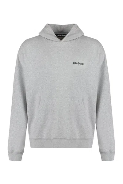 Palm Angels Grey Hooded Sweatshirt For Men In Gray