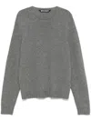 Palm Angels Curved Logo Sweater Grey Melange - Off W In Grey