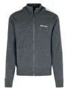 Palm Angels Grey Wool Blend Sweatshirt In Gray