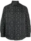 Palm Angels Quilted All Monogram Outerwear With Snap Buttons In Grey