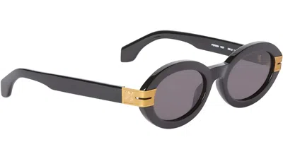 Palm Angels Grey Oval Unisex Sunglasses Peri094 1007 53 In Black