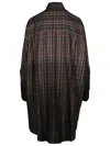 Palm Angels Checkered Chemisier Dress With Logo In Grey