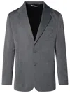 PALM ANGELS GREY VIRGIN WOOL BLEND BLAZER