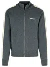Palm Angels Grey Wool Blend Sweatshirt In Gray