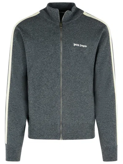 Palm Angels Grey Wool Blend Sweatshirt In Green