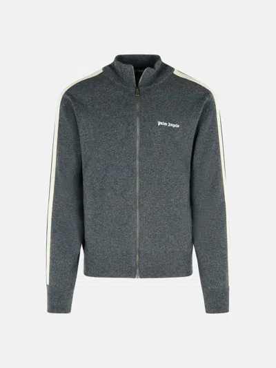Palm Angels Grey Wool Blend Sweatshirt In Gray