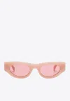 Palm Angels Sculpted Cat-eye Frame Sunglasses With Protective Case In Pink