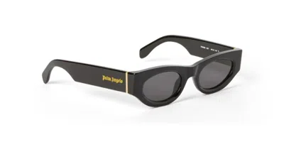Palm Angels Griffith Grey Oval Unisex Sunglasses Peri088 1007 48 In Metallic