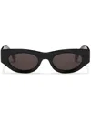 Palm Angels Oval Frame Griffith Sunglasses With Dark Lenses In Black Dark Grey