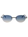 Palm Angels Gun Metal Blue Gradient Electric Acetate+metal Sunglasses