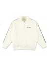 Palm Angels Kid - Half-zip Sweatshirt In White