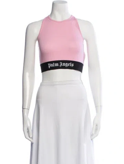 Pre-owned Palm Angels Halterneck Sleeveless Sports Bra In Neutral