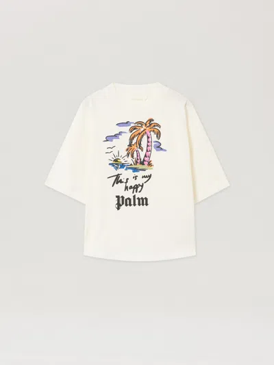 Palm Angels Kids' Happy Palms T-shirt In Multi