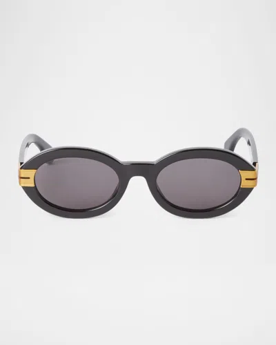 Palm Angels Harmony Oval Acetate Sunglasses In Black
