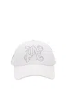 Palm Angels Pa Milano Rhinestoned Baseball Cap In White