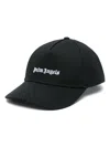 Palm Angels Black Baseball Cap With White Logo Print