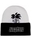 Palm Angels Snake-print Beanie Hat In White