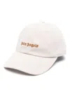 Palm Angels Logo-embroidered Cotton Cap In Beige