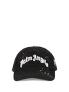 Palm Angels Curved Brim Cap With Bold Embroidery And Colorful Accents In Black