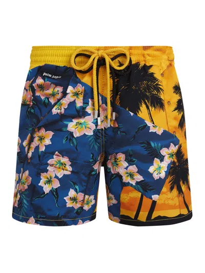 Palm Angels Hawaiian Mix Men`s Swim Shorts