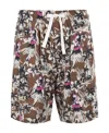 Palm Angels Hawaiian Print Shorts In Multicolor